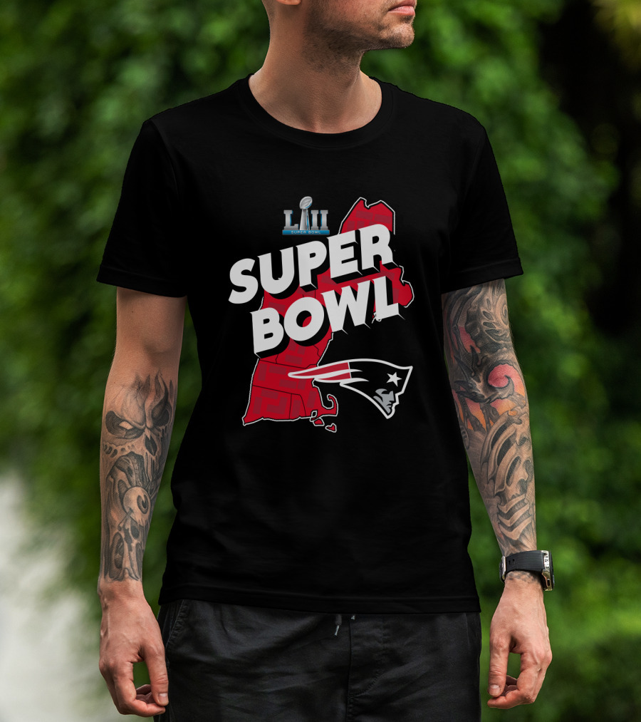 Super Bowl Liii New England Patriots Map T-Shirt