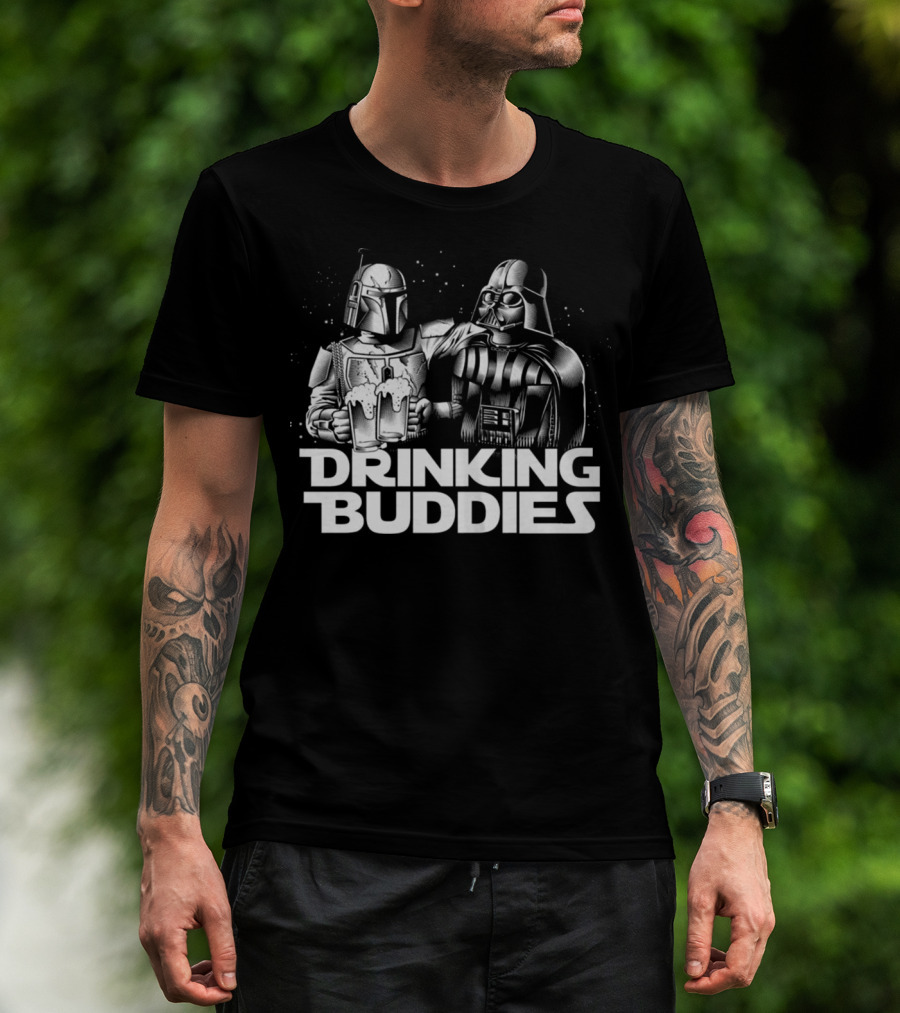 Darth Vader And Boba Fett Star Wars Drinking Buddies Iconic Pair T-Shirt