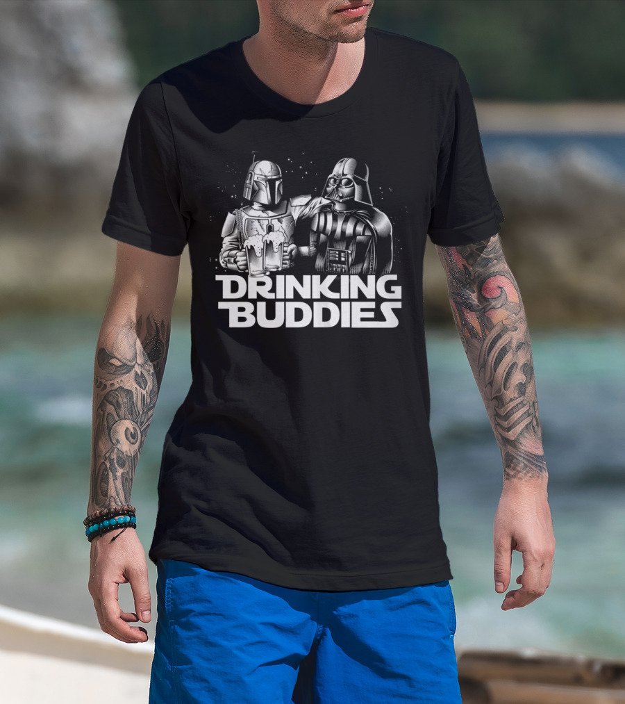 Darth Vader And Boba Fett Star Wars Drinking Buddies Iconic Pair T-Shirt