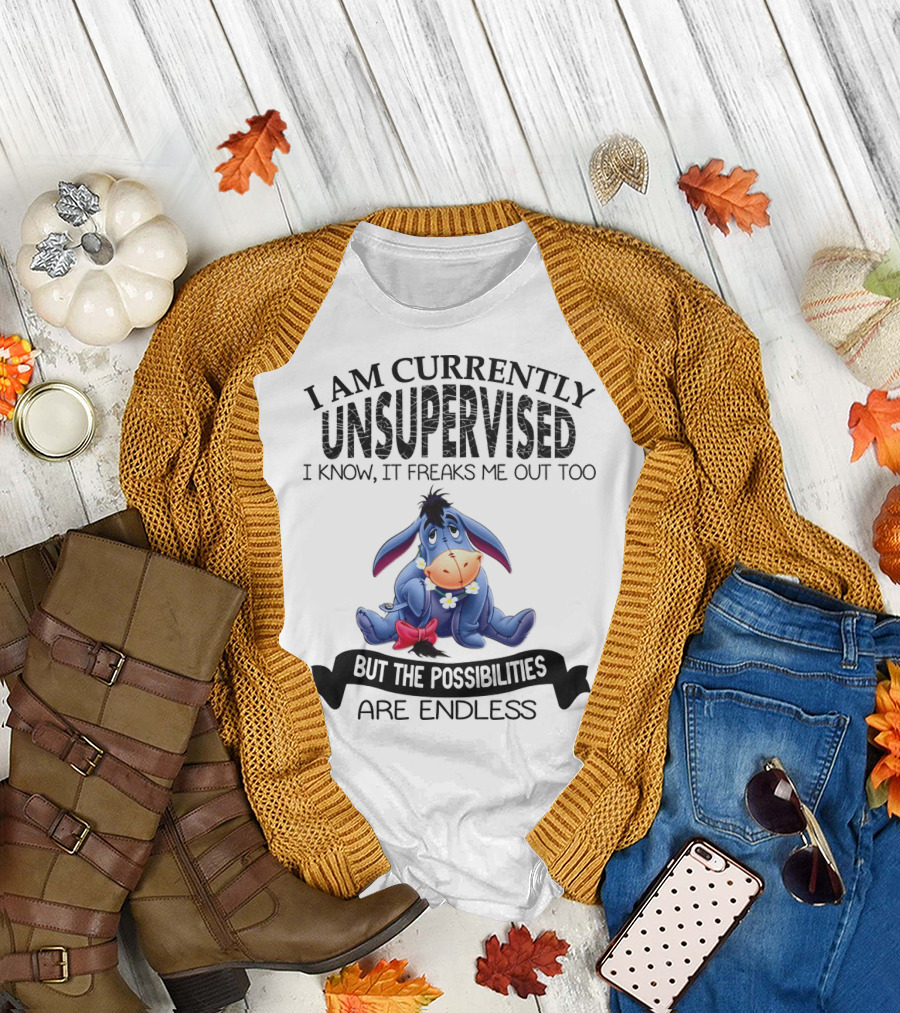 Eeyore Currently Unsupervised I Know It Freaks Me Out Too But The Possibilities Are Endless T-Shirt
