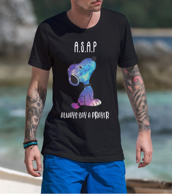 Snoopy Galaxy A.S.A.P. Always Say A Prayer T-Shirt