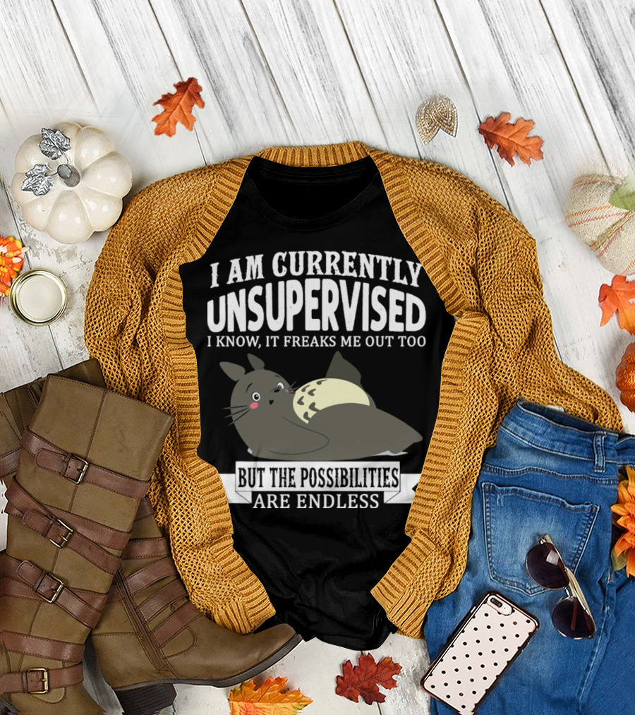 I Am Currently Unsupervised Totoro I Know It Freaks Me Out Too But The Possibilities Are Endless T-Shirt