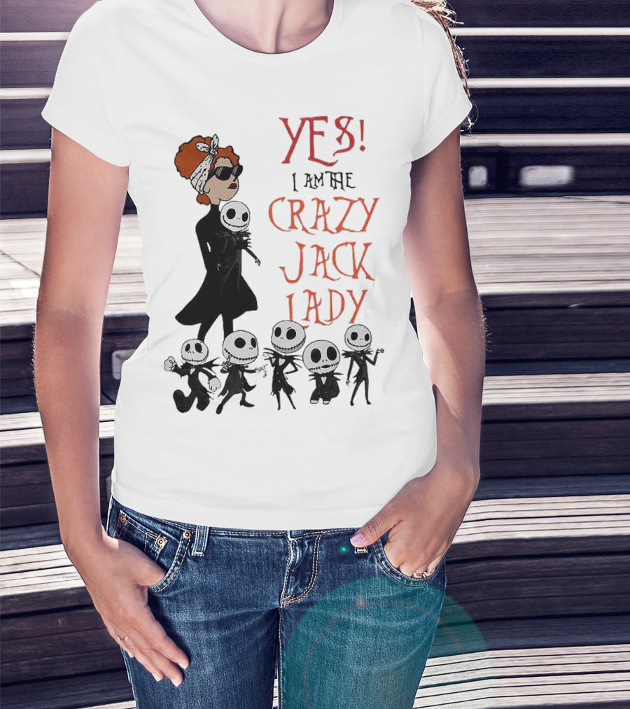 Yes I Am The Crazy Jack Lady Halloween Gang T-Shirt