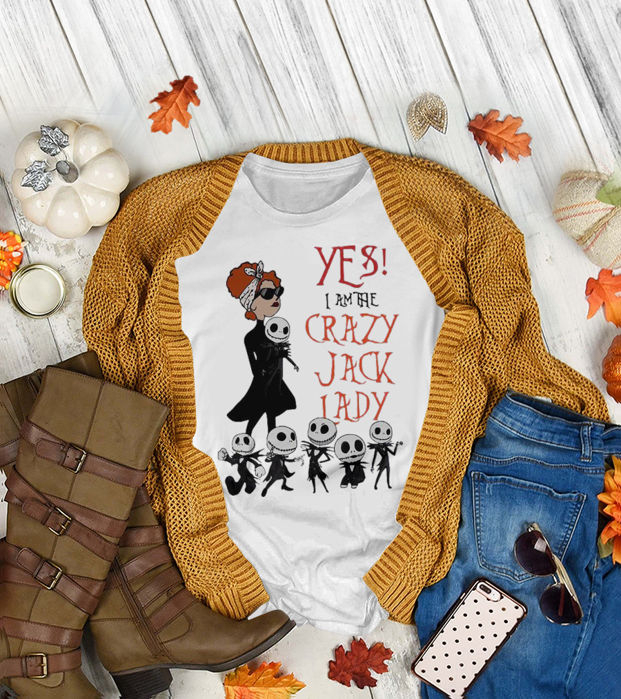 Yes I Am The Crazy Jack Lady Halloween Gang T-Shirt