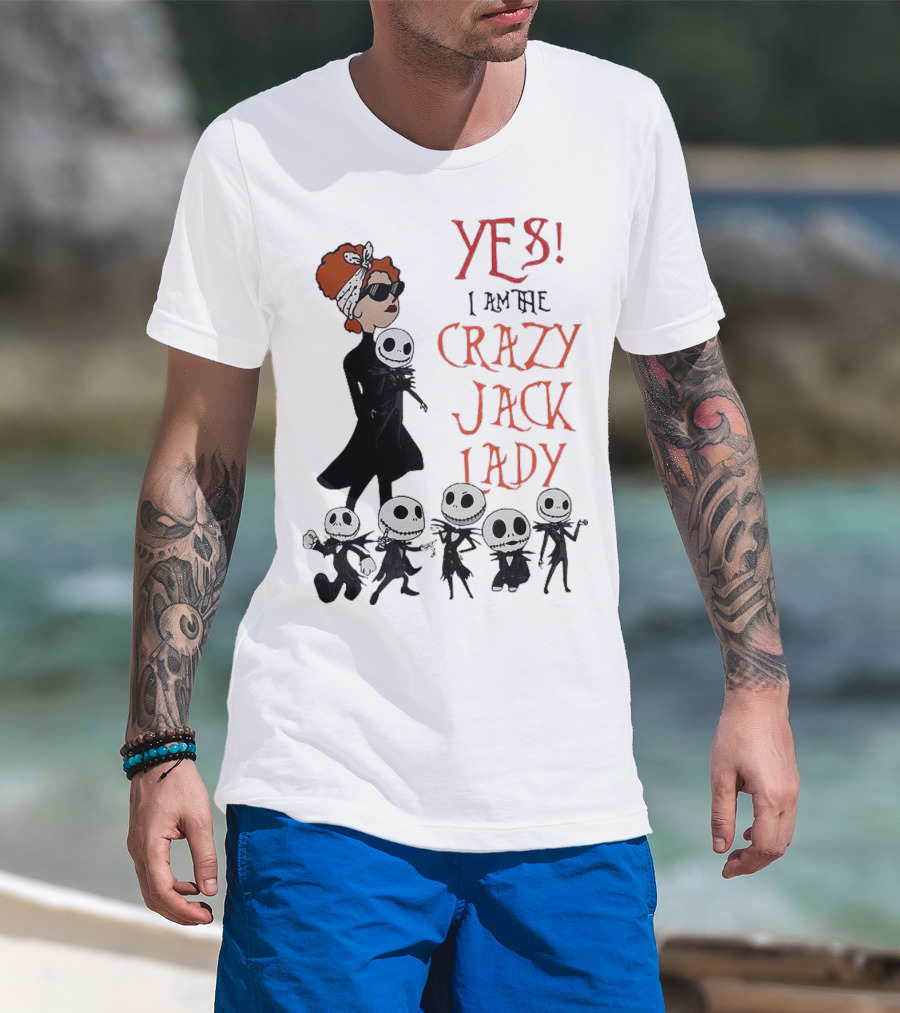 Yes I Am The Crazy Jack Lady Halloween Gang T-Shirt