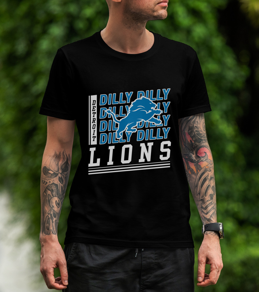 Detroit Lions Dilly Dilly Bud Light Fans Football Team Blue Lion T-Shirt