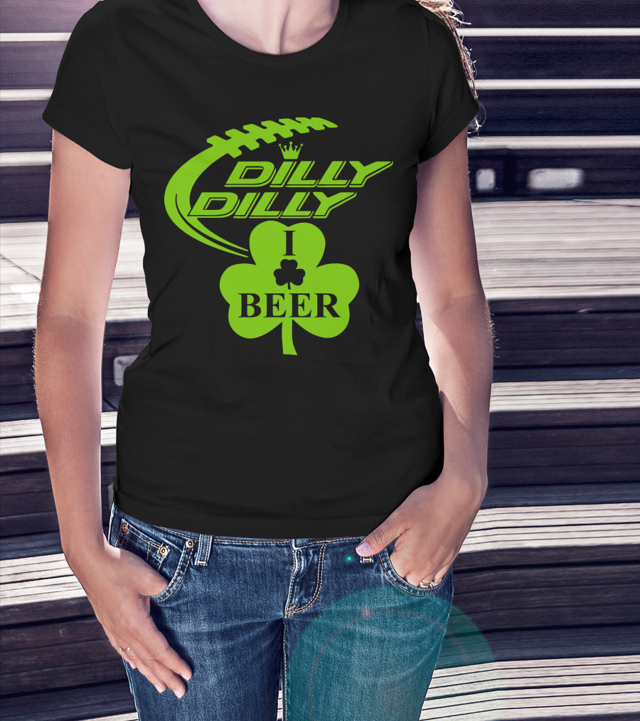 Dilly Dilly I Shamrock Beer Football St Patricks Day T-Shirt