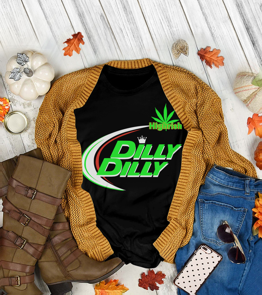 Dilly Dilly Highrish St Patrick's Day Irish Cannabis Leaf T-Shirt