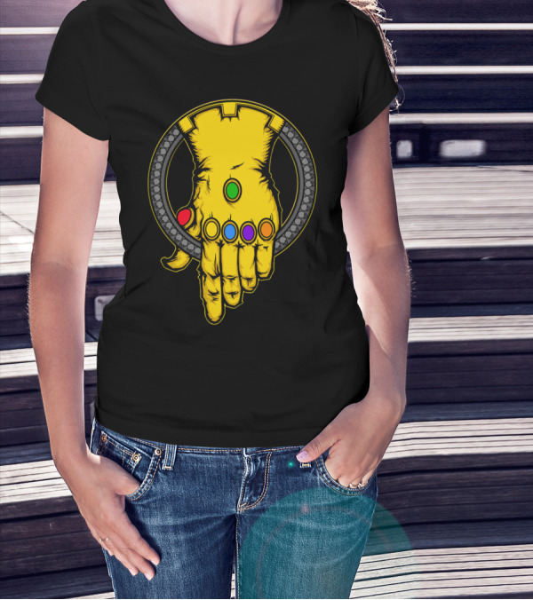 Thanos Infinity Gauntlet With Six Colorful Infinity Stones Iconic T-Shirt