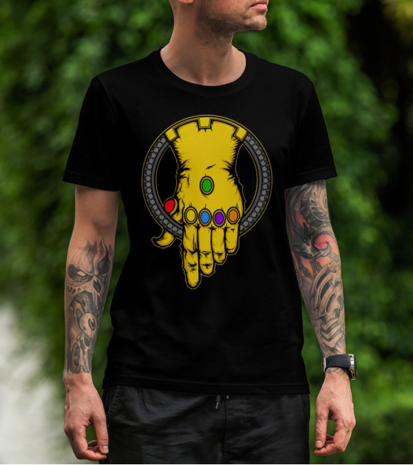 Thanos Infinity Gauntlet With Six Colorful Infinity Stones Iconic T-Shirt