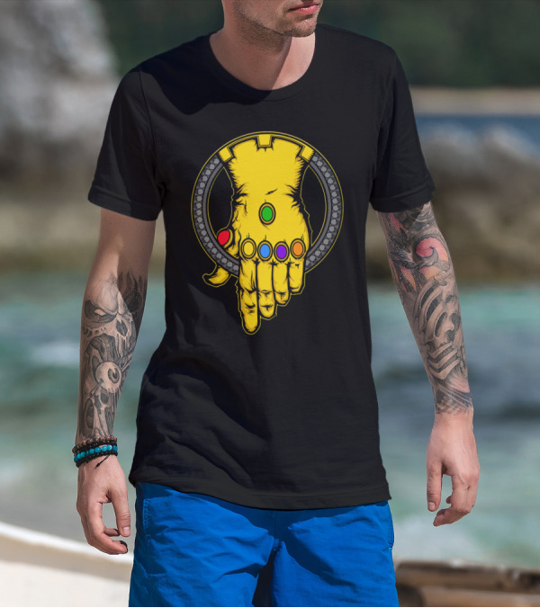 Thanos Infinity Gauntlet With Six Colorful Infinity Stones Iconic T-Shirt