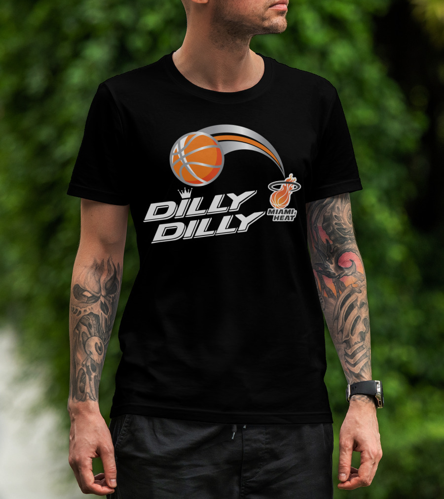 Miami Heat Dilly Dilly Basketball With Orange Ball And Crown T-Shirt