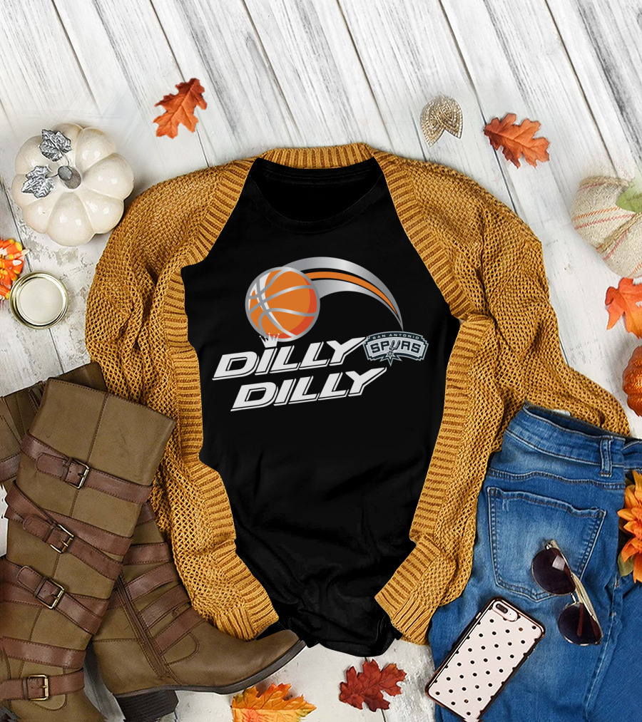 San Antonio Spurs Dilly Dilly Basketball Logo With Orange Basketball And Crown T-Shirt
