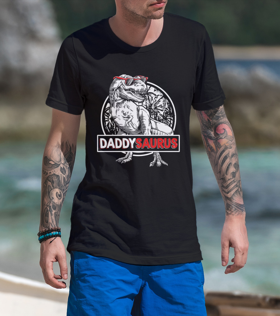 Daddysaurus T-Rex Father's Day Gifts Daddy Saurus T-Shirt