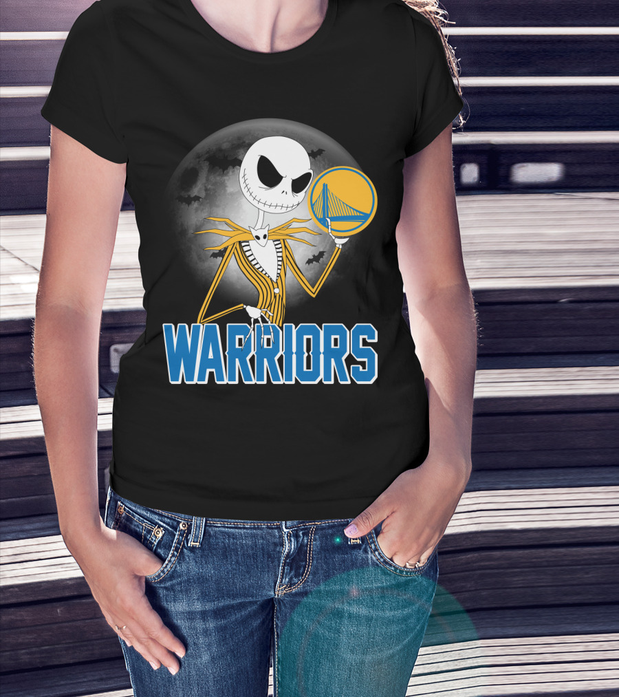 Jack Halloween Warriors Golden State Fan Basketball Moon Scene T-Shirt