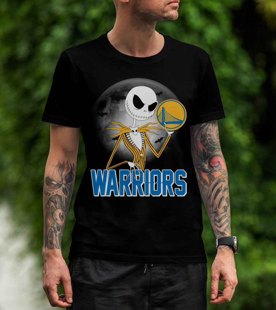 Jack Halloween Warriors Golden State Fan Basketball Moon Scene T-Shirt