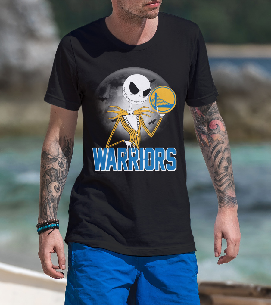 Jack Halloween Warriors Golden State Fan Basketball Moon Scene T-Shirt