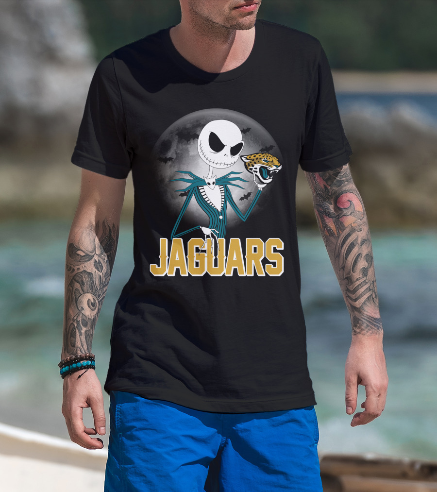 Jack Skellington Halloween Jacksonville Jaguars T-Shirt