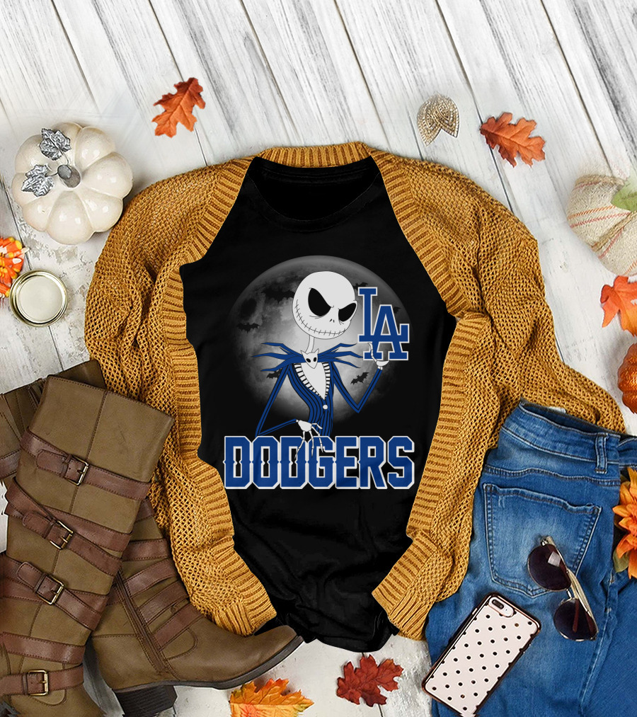 Jack Skellington Los Angeles Dodgers Halloween T-Shirt