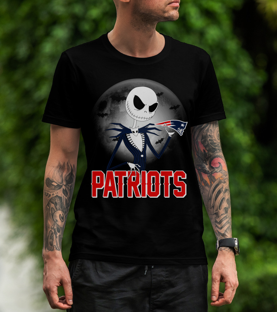 Jack Skellington Halloween New England Patriots T-Shirt