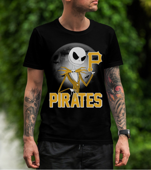 Jack Skellington Halloween Pittsburgh Pirates Spooky Night MLB Collaboration T-Shirt