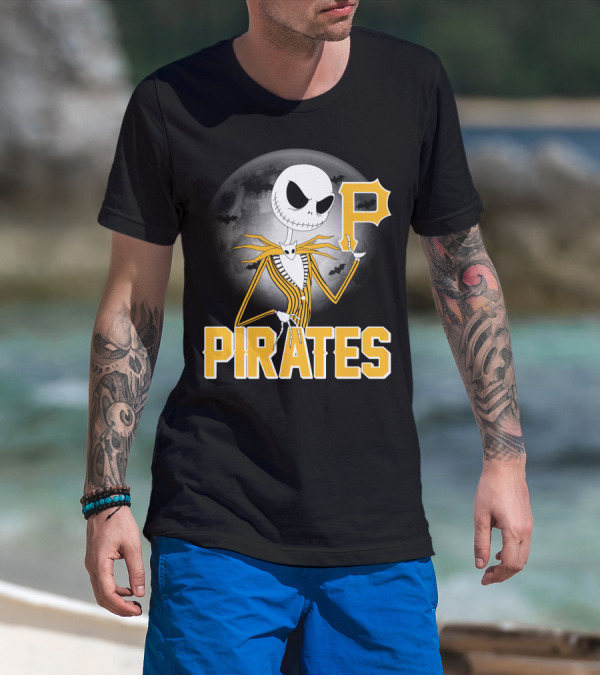 Jack Skellington Halloween Pittsburgh Pirates Spooky Night MLB Collaboration T-Shirt