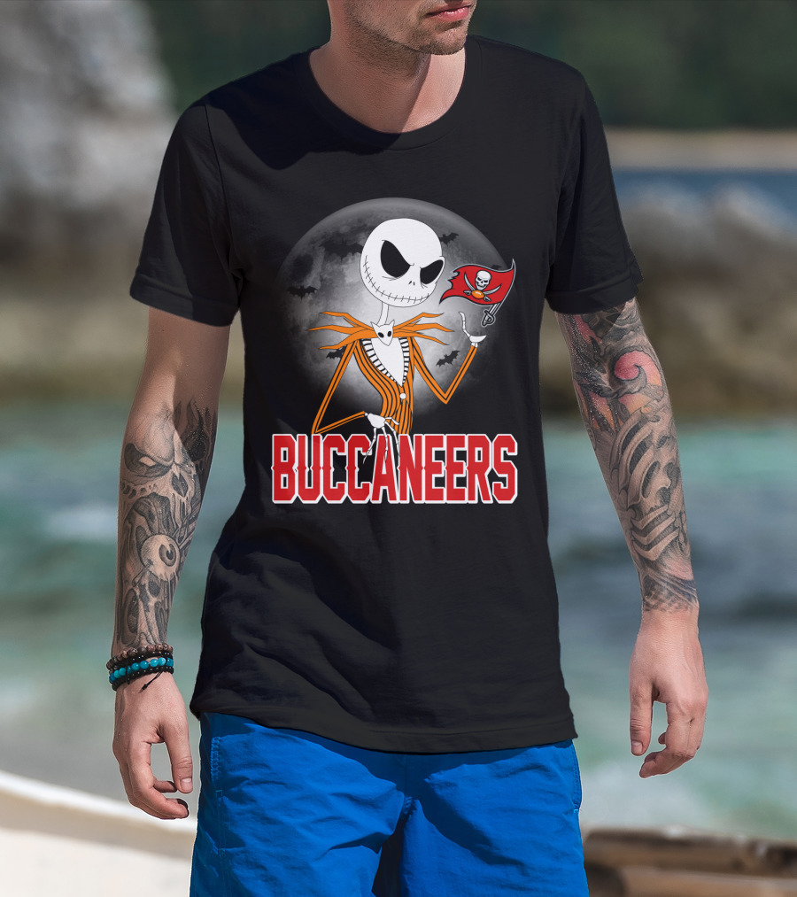 Jack Skellington Halloween Tampa Bay Buccaneers T-Shirt