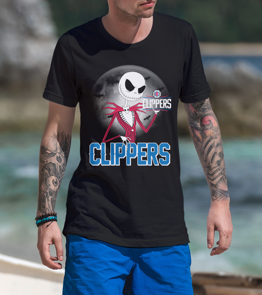 Jack Skellington La Clippers Halloween Moon T-Shirt
