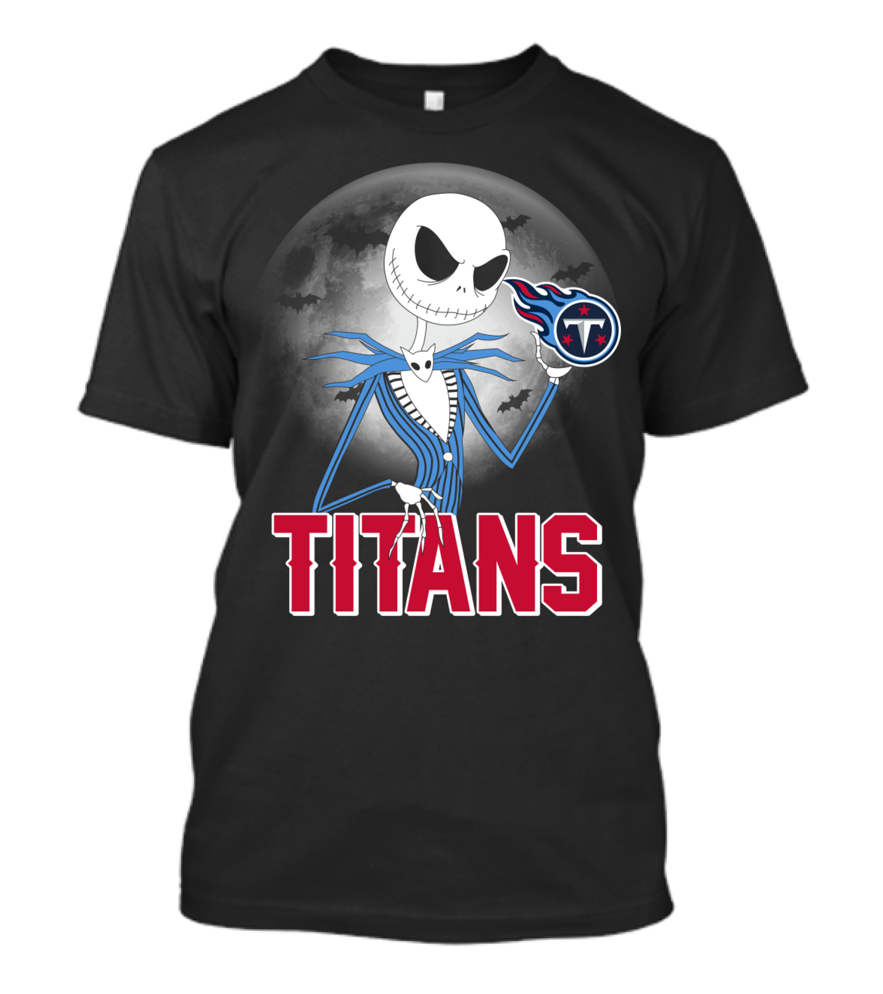 Jack Skellington Titans Halloween Night Tennessee Theme T-Shirt