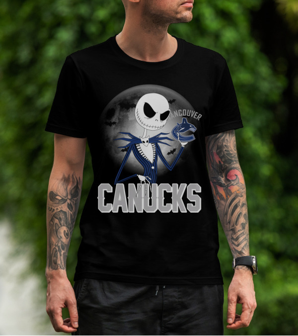 Jack Skellington Canucks Halloween Vancouver NHL T-Shirt