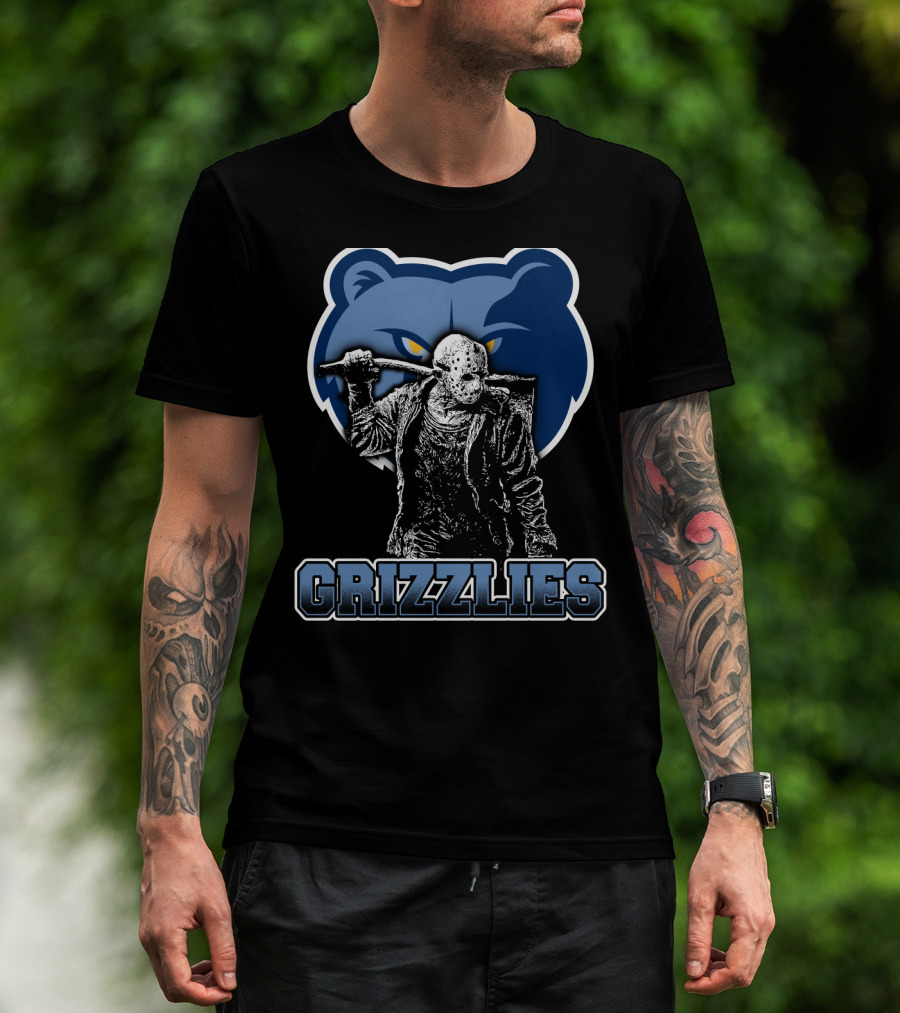 Jason Voorhees And Memphis Grizzlies Logo Crossover T-Shirt