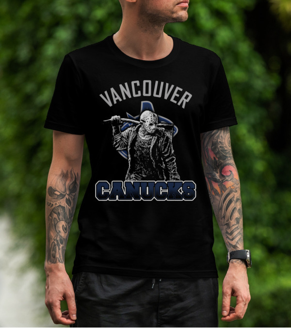 Vancouver Canucks Jason Voorhees Crossover Fans Hockey T-Shirt