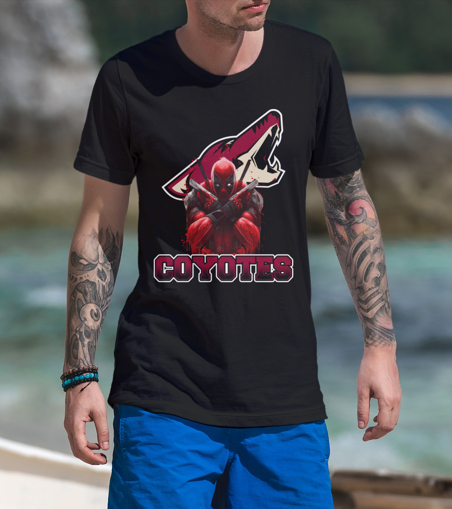 Deadpool Crossover With Arizona Coyotes Fans T-Shirt