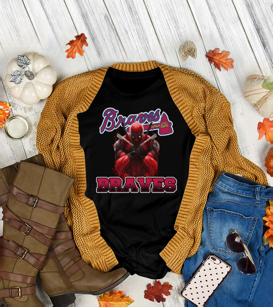 Braves Deadpool Crossover Fan Merchandise T-Shirt
