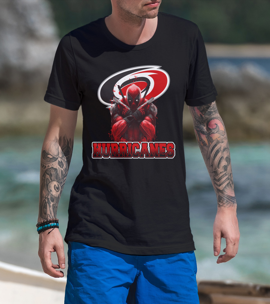 Carolina Hurricanes Deadpool Mashup Fans T-Shirt
