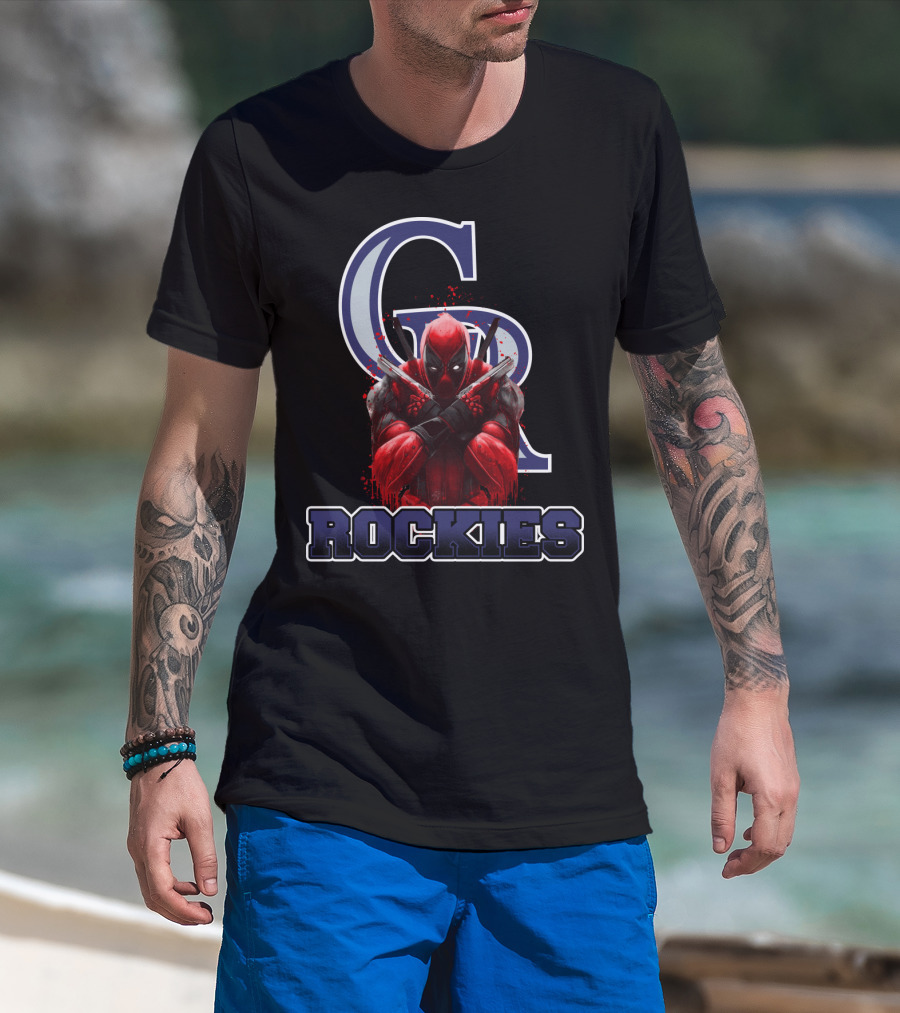 Colorado Rockies Deadpool Crossover Fan Favorite T-Shirt