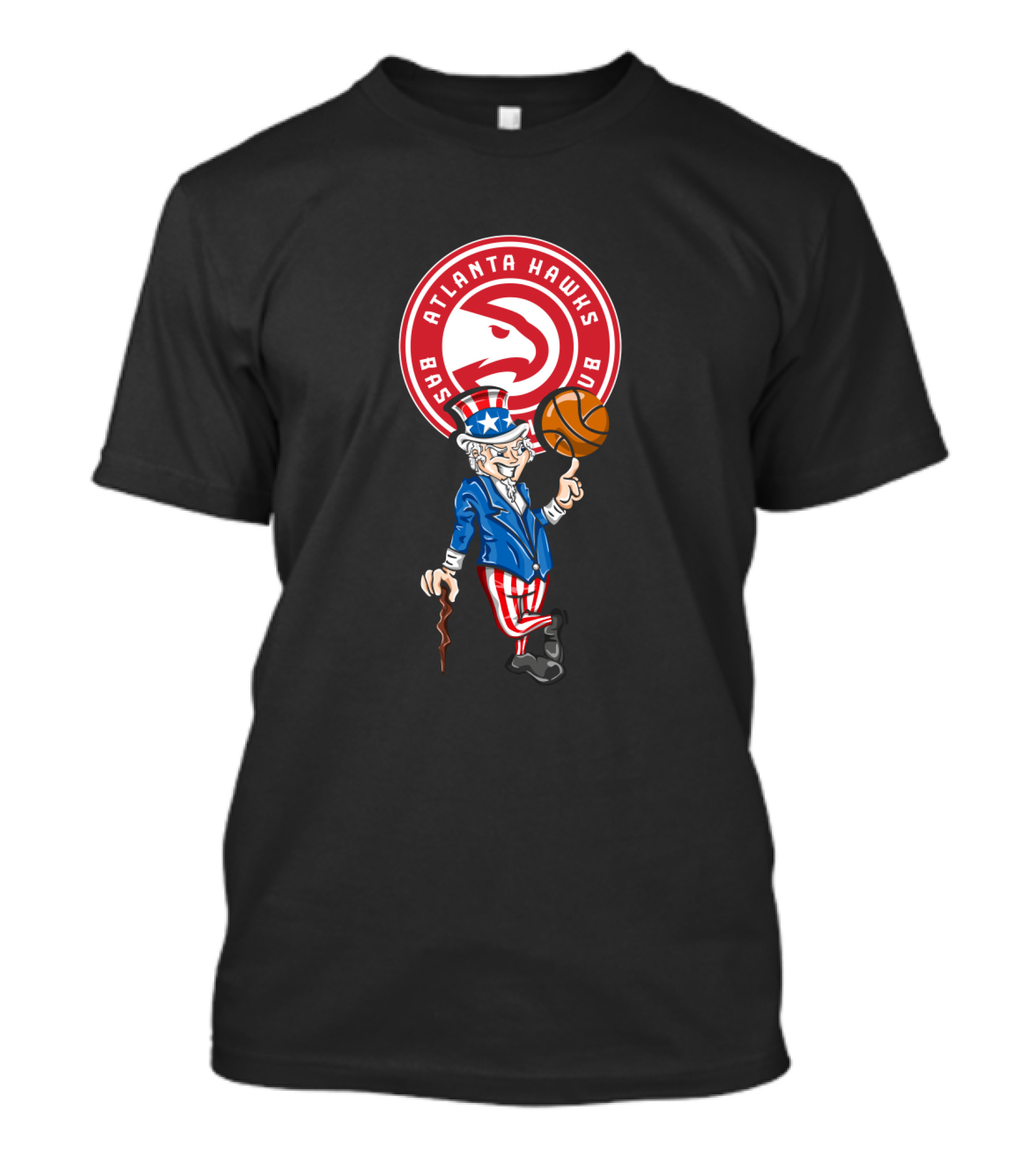 Atlanta Hawks Uncle Sam Basketball 4Th Of July Celebration T-Shirt