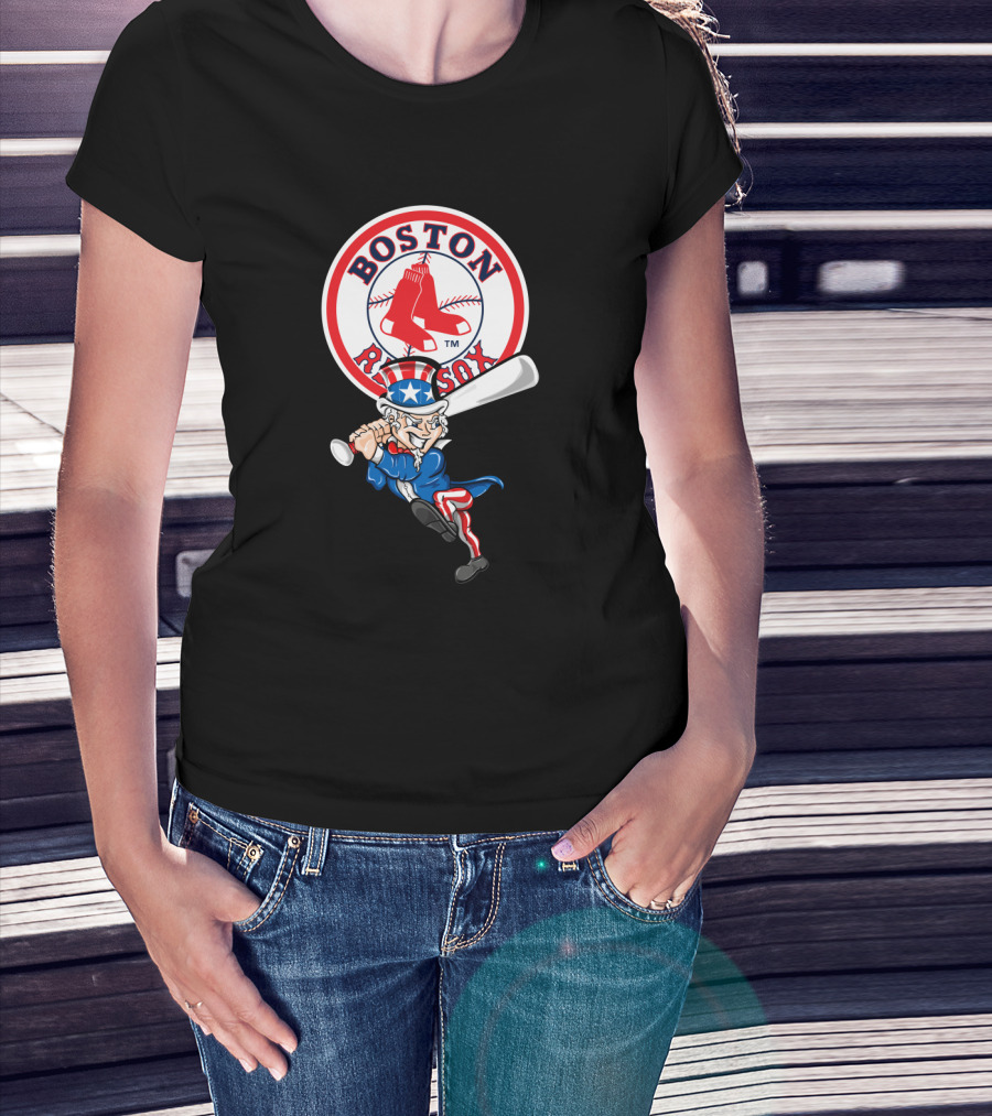 Boston Red Sox Uncle Sam 4Th Of July Baseball Patriotic Celebratory T-Shirt