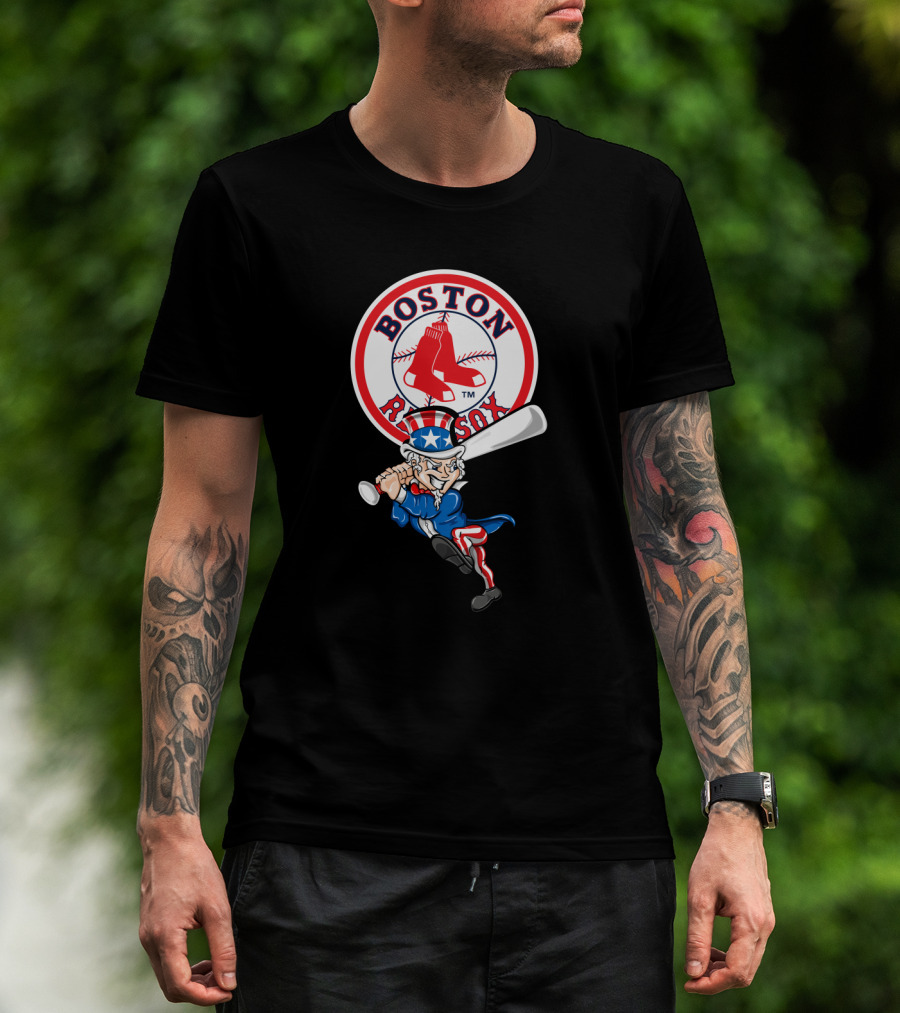 Boston Red Sox Uncle Sam 4Th Of July Baseball Patriotic Celebratory T-Shirt