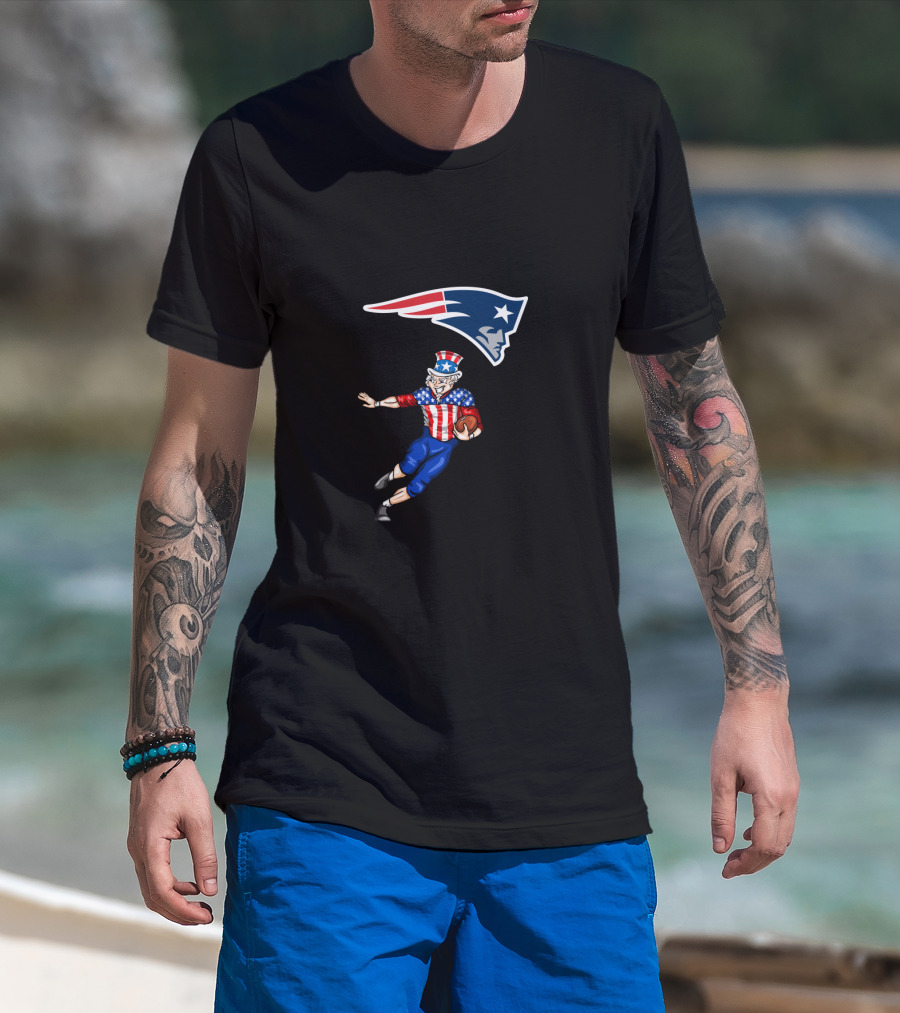Uncle Sam New England Patriots Football 4Th July Patriotic T-Shirt