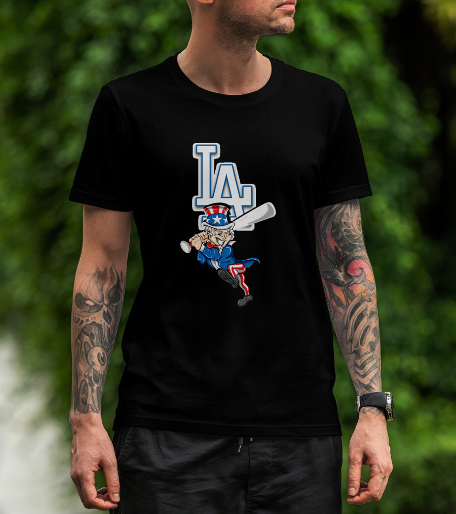 Uncle Sam La Dodgers July 4Th Patriotic Baseball T-Shirt