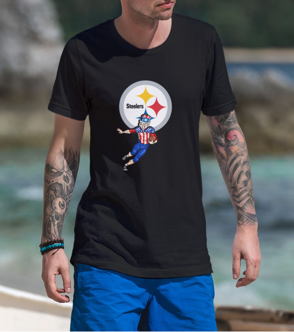 Pittsburgh Steelers Uncle Sam 4Th July Football Stars And Stripes T-Shirt
