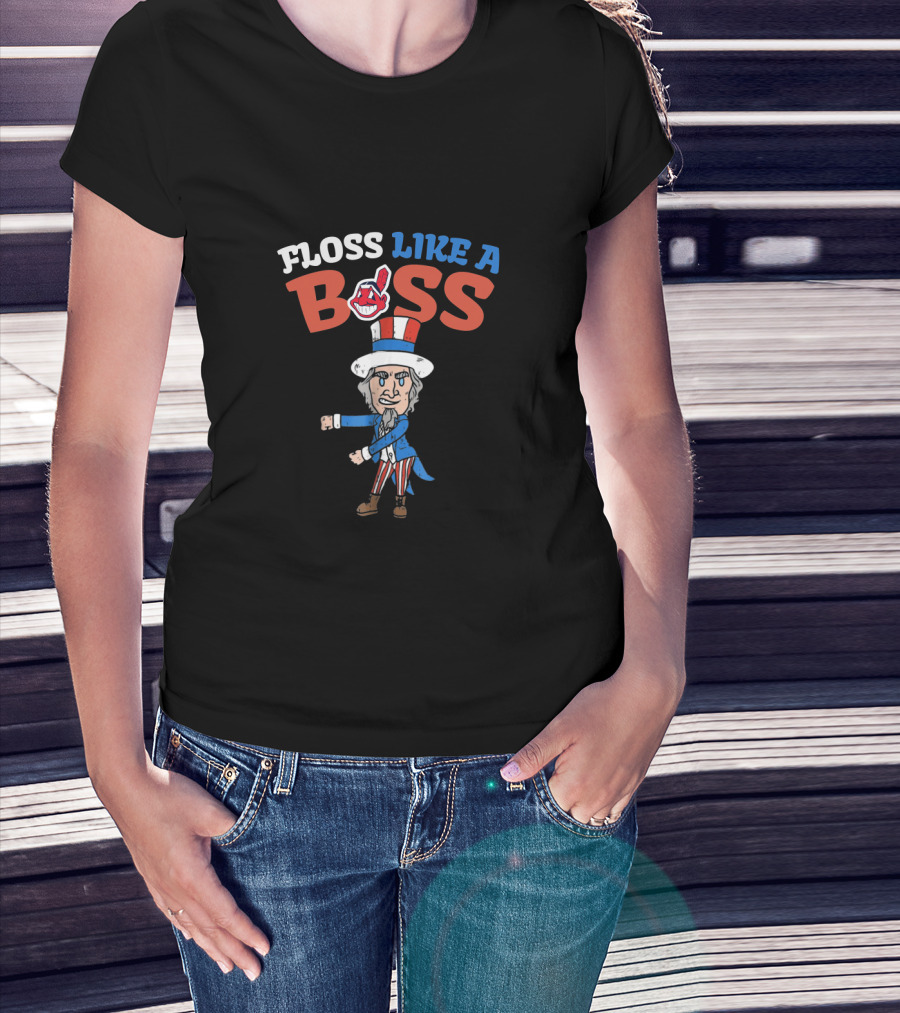 Floss Like A Boss Uncle Sam Cleveland Baseball Mascot 4Th July T-Shirt
