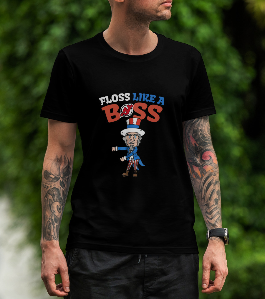 Floss Like A Boss New Jersey Devils Uncle Sam 4Th July T-Shirt
