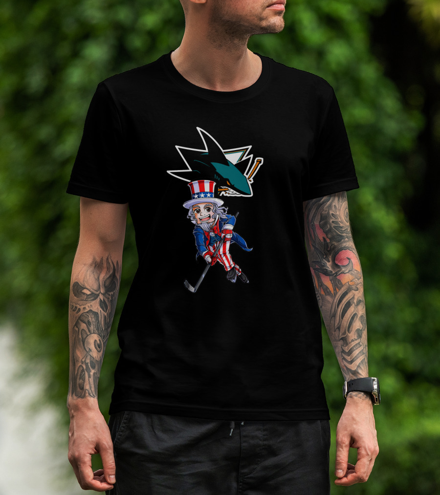 Uncle Sam Hockey San Jose Sharks 4Th Of July Celebration T-Shirt