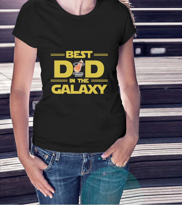 Best Dad In The Galaxy Miami Heat Logo Star Wars T-Shirt
