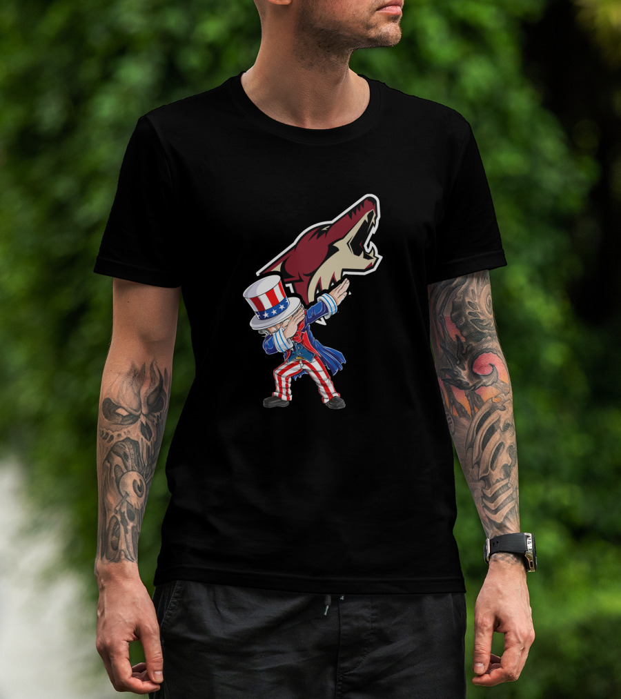 Uncle Sam Dabbing With Arizona Coyotes 4Th Of July Celebration T-Shirt