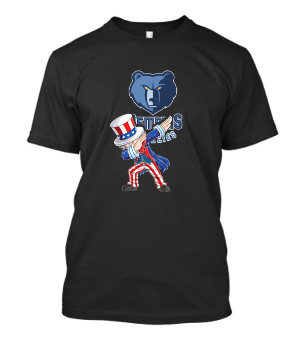 Uncle Sam Dabbing With Memphis Grizzlies For 4Th Of July Celebration T-Shirt