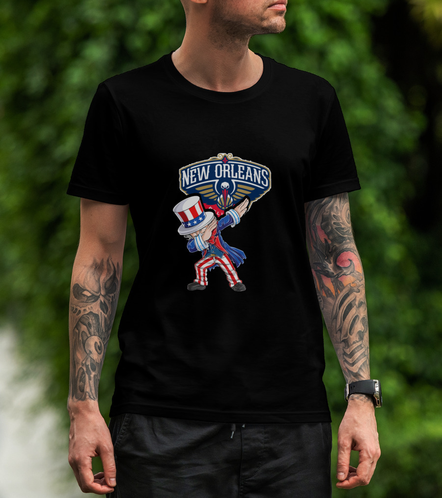 Uncle Sam Dabbing New Orleans Pelicans 4Th July Celebration T-Shirt