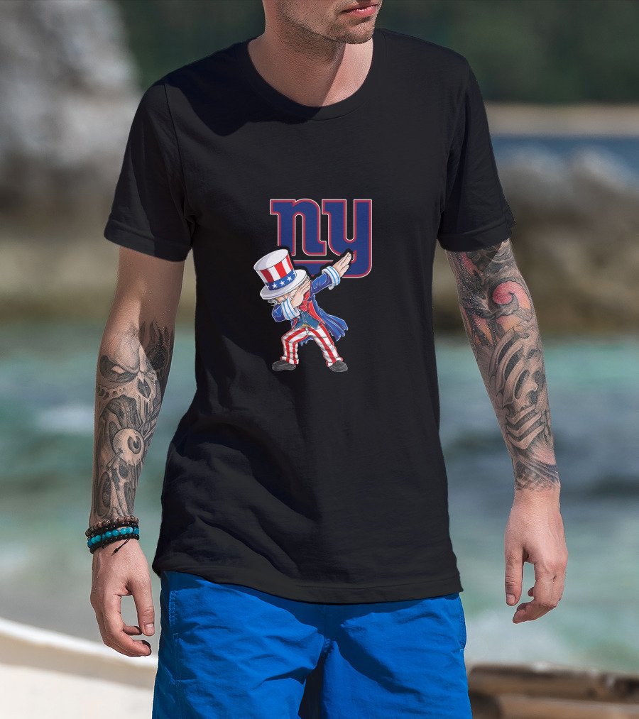 Uncle Sam Dabbing Ny Giants 4Th July Celebration T-Shirt